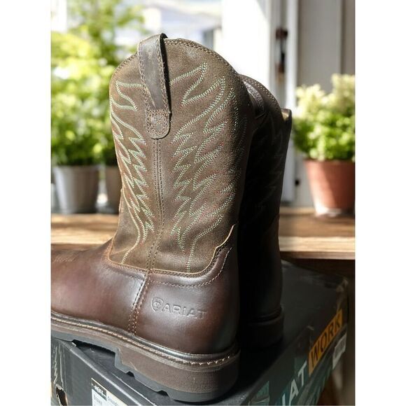 Ariat Men's Groundbreaker Wide Square Toe Regular Work Boots Brown Size 10.5 D - Picture 15 of 16